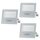 Kit 3 Refletor Holofote Taschibra Led Tr Slim 20w Verde Prova Da água Ip65 Branco Bivolt