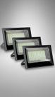 Kit 3 Refletor LED 100W Frio Prova D'água Preto