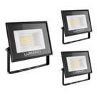 KIT 3 Refletor LED Start 100w IP66 Prova D' Água Luz Amarela