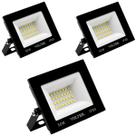 Kit 3 Refletor Led Volter Ip65 50w 6500k Preto 4000lm
