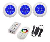Kit 3 Refletor Para Piscina Luminária Led 6w Rgb + Comando Kit 3 Refletor Para Piscina Luminária Led 6w Rgb + Comando