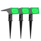 Kit 3 Refletor Solar Jardim 6 Leds Verde Amarela 10x Mais Forte Luminária Spot Jardim Sem Fio