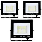Kit 3 Refletores Holofote 50w Prova d'água 4500lm Volter