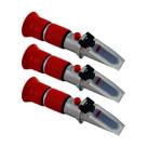 Kit 3 Refratômetro Açúcar Mel 0 A 90% Brix Alta Concentração Conta Gotas Chave Rt-280 Portátil Instrutherm Com Estojo