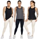 KIT 3 Regata Dry Lisa WLS Modas Furadinha Roupa Para Treino Academia Moda Fitness