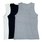 Kit 3 Regata Masculina Básica ribana Canelada - ESTILO AMERICANO