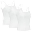 Kit 3 Regatas Básicas Feminina Lisa Branca