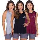 Kit 3 Regatas Femininas Viscose Academia