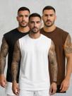 Kit 3 Regatas Oversized Masculina Blish Algodao Casual