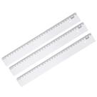 Kit 3 Régua escolar transparente 30cm Maxcril New Line nova