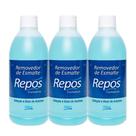 Kit 3 Removedor de Esmalte Solução à Base de Acetona 500ml Repos Cosméticos