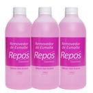Kit 3 Removedor de Esmalte Solução Sem Acetona 140ml Repos Cosméticos