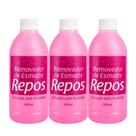 Kit 3 Removedor de Esmalte Solução Sem Acetona 500ml Repos Cosméticos