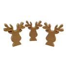 Kit 3 Renas Pequenas Mdf Cru Para Decorar Natal Ambientes