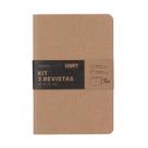 Kit 3 Revistas Kraft Cicero A5 sem Pauta 64 Páginas