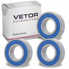Kit 3 Rolamentos de Esferas 6003 2 RS - V6003
