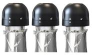 Kit 3 Rolhas Para Garrafa De Vinho Champagne Tampa com Trava Reutilizável Top Chef