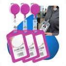 Kit 3 Roller Clip Cracha Credencial Carteirinha De Estudante