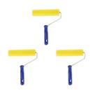 Kit 3 Rolo Pintura Rolinho Espuma Amarela C/ Cabo 15cm Tigre