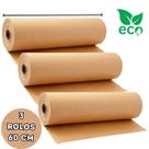 Kit 3 Rolos De Papel Semi Kraft 60 CM x 50M Embalagem Mascaramento e Automotivo