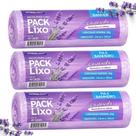 Kit 3 Rolos de Saco de Lixo Pack Lixo 34 x 38cm Pia Banheiro Lavanda 120 Unidades Total