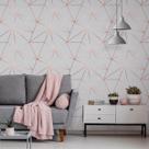 Kit 3 Rolos Papel de Parede Zara Rose Gold