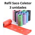 Kit 3 Rolos Saquinho Pet Patinha Passeio Resistente 45 Sacos Kit 3 Rolos Saquinho Pet Patinha Passeio Resistente 45 Sacos