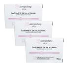 KIT 3 Sabonete em Barra Glicerina Alergoshop 90g Branca