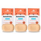 Kit 3 Sabonete em barra Infantil Bebê vida - 90g Extrato de Aveia (Rosé)