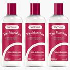 Kit 3 Sabonete Liquido Tira Manchas Removedor Henna Testa Orelhas E Mãos Suaveness Soft Hair 100ml