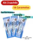 Kit 3 Sachê com 6 Caramelo Focus Energy Foco , Energia