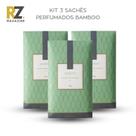 Kit 3 Sachês Perfumados Bamboo Via Aroma 10g para gavetas, armários e guarda-roupas