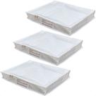 Kit 3 Saco Organizador Capa Protetora Rouparia Roupas Cobertos Toalhas Cama Mesa Banho Com Zíper 50x40x8cm