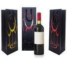 Kit 3 Sacola Kraft Garrafa Vinho Bebidas Presente Preto