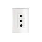 Kit 3 Saida Fio Branco e Placa 2 Mod PRM4811 Lunare Schneide