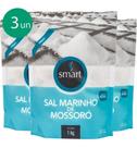 kit 3 Sal Marinho De Mossoró Fino Tempero 1kg Da Smart
