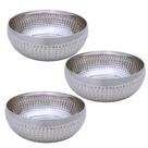 Kit 3 Saladeiras Tigela Bowl Inox Martelado 18cm 1350ml