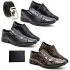 Kit 3 Sapatos Social Masculino Resistente + Cinto Carteira