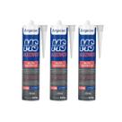 Kit 3 Selante Aluzinco MS Argacon Tubo 400g Cinza Alta Aderência