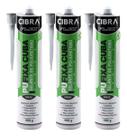 Kit 3 Selante Cola de Fixação Pu Fixa Cuba Cinza Cibra 400g