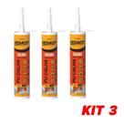 Kit 3 Selante Pu Calhas Rufos Telhas Alumínio 360g Vedacit