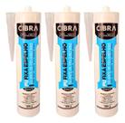 Kit 3 Selante Pu Fixa Espelho Adesivo Branco Cibra