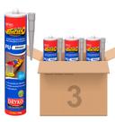 Kit 3 Selante PU40 Cinza 400g Vedatudo Dryko