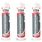 Kit 3 Selante Vedante Poliuretano PU Ultraflex Bege Bisnaga 400g ITW