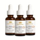 Kit 3 Sérum Vitamina C Antioxidante Facial Uniformiza o Tom, Reduz Manchas e Ilumina a Pele Bioflorattus