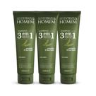 Kit 3 Shampoo 3 em 1 Homem 250ml Bio Extratus