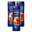 Kit 3 Shampoo Clear Men Queda Control 400ml