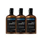 Kit 3 Shampoo Masculino 31 Barba Cabelo e Corpo Human 240ml