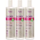 Kit 3 Shampoo Nutritivo Cachos Apse Apice Limpeza Suave Vegano Cabelo Sem Sulfato 300ml