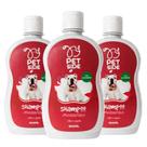 Kit 3 Shampoo para Cachorro Gato Cães Morango Petside 500ml Perfumado